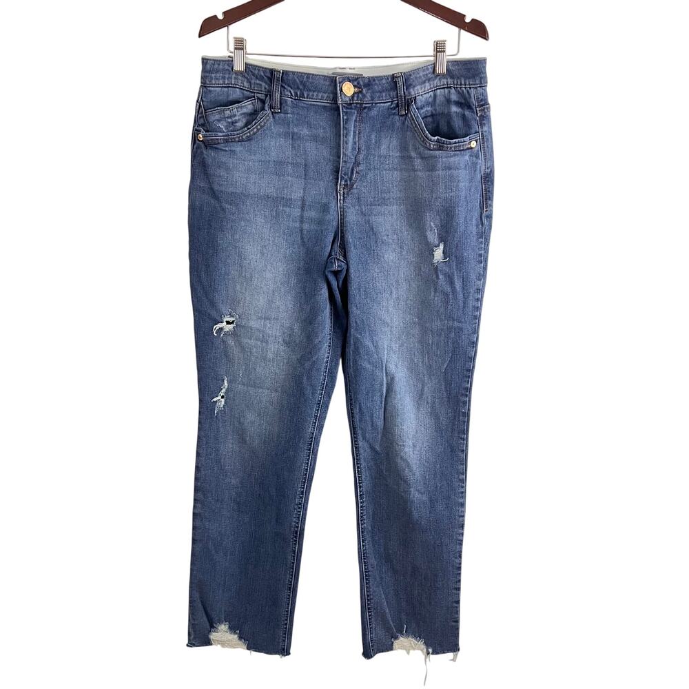 Wit & Wisdom Distressed Jeans Women Size 14‎ Stretch Waistband